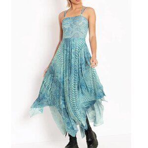 Black Milk Sea Serpent Layered Handkerchief Dress XL NWT blue mesh snakeskin